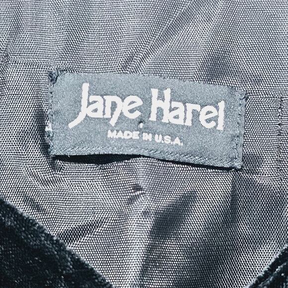 Jane Harel Velvet Jacket Vintage 90's Made in USA Black Pockets Size OS Gothic - Picture 4 of 5